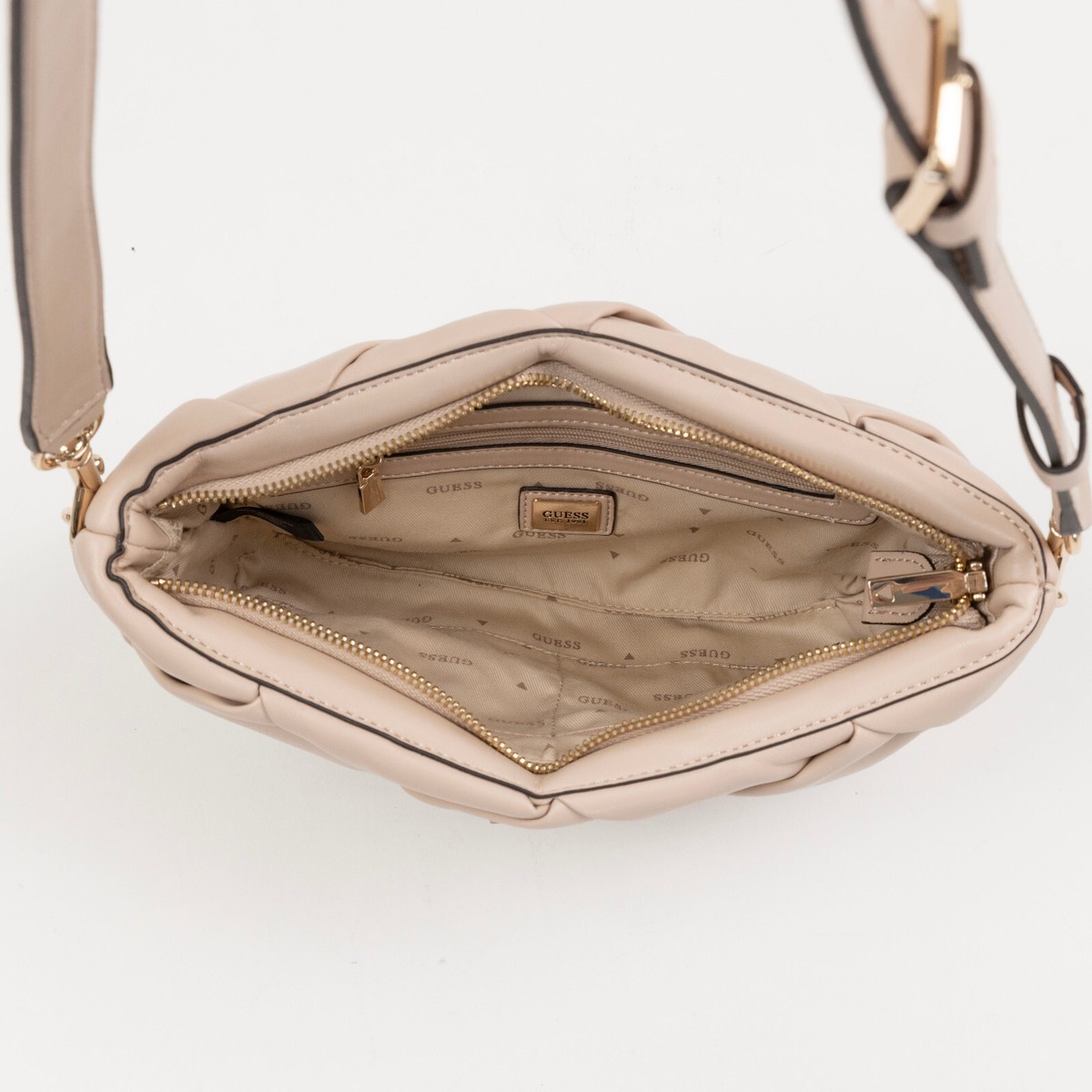 Guess Zaina Small Top Zip Crossbody Beige 2251 | eBay