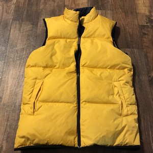 yellow down vest