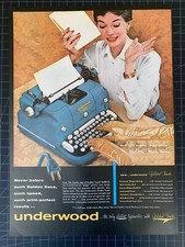 Vintage 1957 Underwood Typewriter Print Ad thumbnail