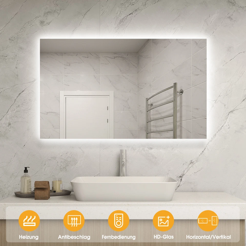 100x60cm Spiegel Infrarot Wandheizung LED Infrarotheizung Heizung Spiegelheizung - Bild 2 von 4