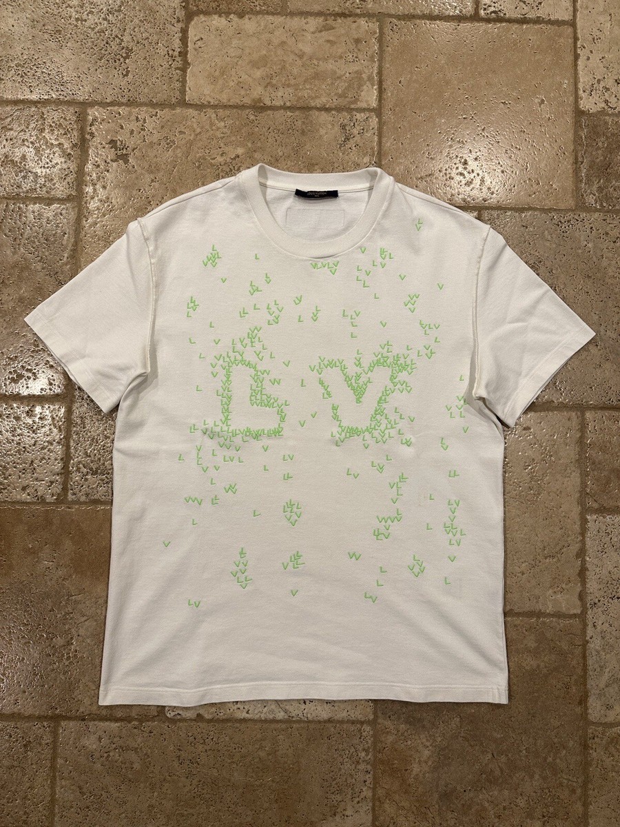 Louis Vuitton LV Spread Plane Embroidery Logo White T-Shirt | eBay