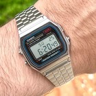 Montre unisexe carrée à quartz numérique Casio A159W-N1 design classique en a...