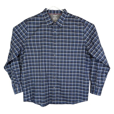 Flag Anthem Mens XXL Blue Check Button Up Madeflex Shirt
