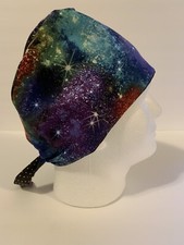 Celestial Galaxy Design HANDMADE Unisex Surgical Scrub Cap Lined Reversible