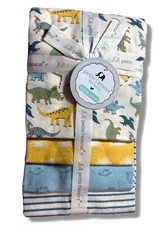RECEIVING X4 - PETITE BOYS 243 - DINOSAUR YELLOW - BLANKETS COTTON 4 PACK BABY
