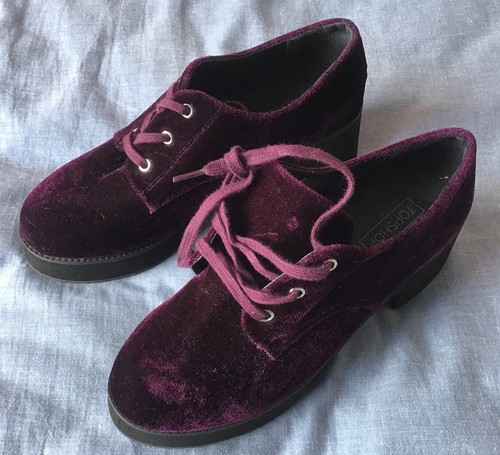 Purple Velvet Topshop Creepers, Chunky 