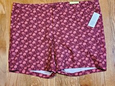 All In Motion Resort Shorts XXL 2xl 45x7 Hybrid UV Red Palm Tree Zip Pocket Swim