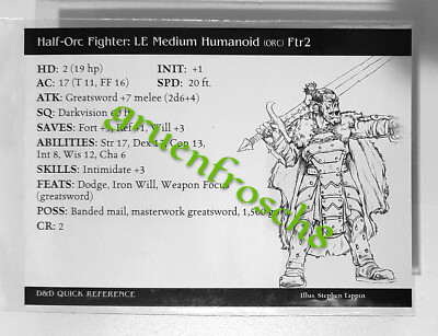 HALF-ORC FIGHTER  43 C  HARBINGER 2003  D&D MINIATURES GAMES CARD  DDM WIZARDS