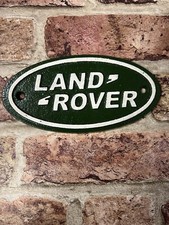 Land Rover Small Cast Iron Retro Look Hand Painted Wall Sign/Plaque 18 x 9cm new