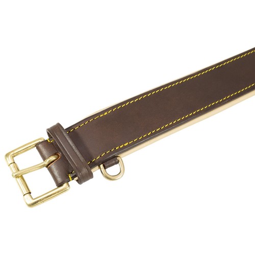 Shwaan Padded Leather Dog Collar Brown All Breed Unisex Pack of 10 Collars - Picture 6 of 8