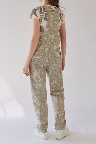 Dickies Ellis Bohemian floral beige overalls women's size XS duck canvas NEW - Picture 4 of 6