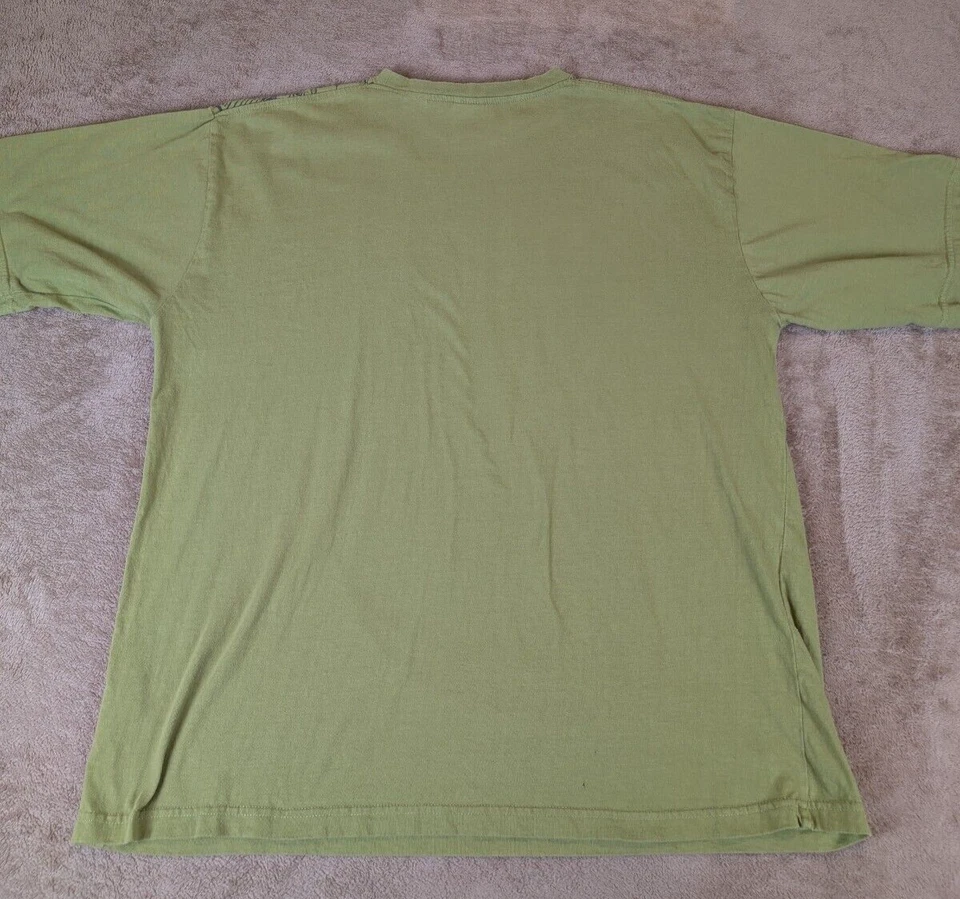 Camiseta Karl Kani Dorada Para Hombre Verde Estilo Aflicción XXL Terciopelo Gráfico Foto 2 de 4