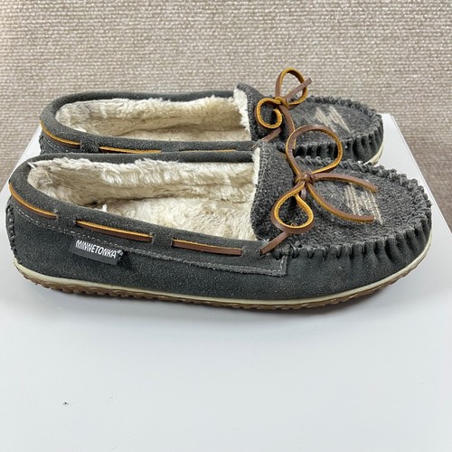 Minnetonka Women's Suede Tilia Slipper Grey Size 9 - Picture 3 of 6