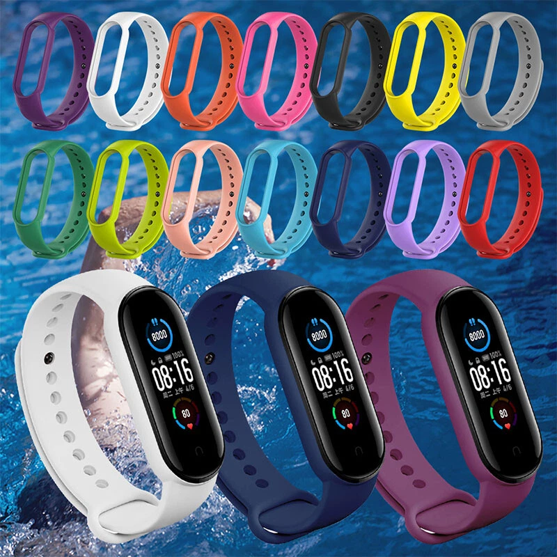 For Xiaomi Mi Band 5/6/7 Fitness Sport Wristband Watch Strap Silicon  Waterproof