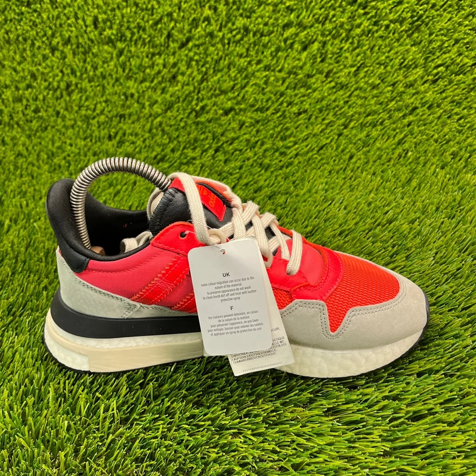 Adidas ZX 500 RM Boys Size 5Y Red Gray Athletic Running Walking Shoes Sneakers - Image 4 of 4