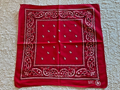 専用2 VINTAGE RED PAISLEY ALL COTTON 20”X20” Bandana Scarf Handkerchier