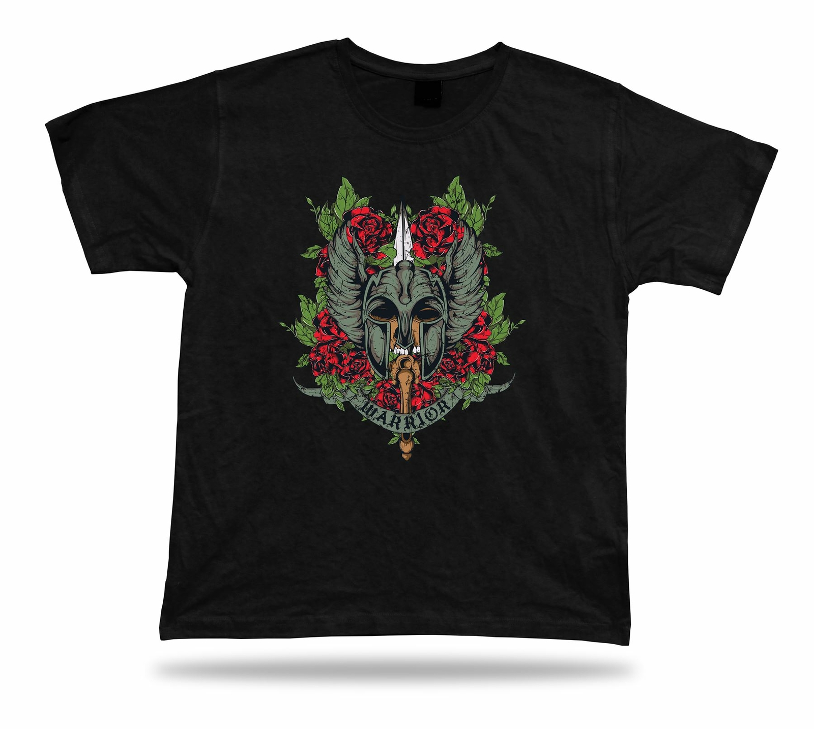 Tshirt Tee Shirt Birthday Gift Idea Warrior Helmet Honor Rose Emblam Classic