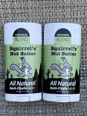 Squirrel's Nut Butter All Natural Anti Chafe Run Salve Stick  2.7oz ( 2-pack)