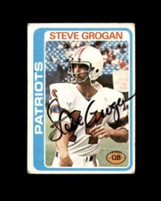 Steve Grogan Hand Signed 1978 Topps New England Patriots Autograph