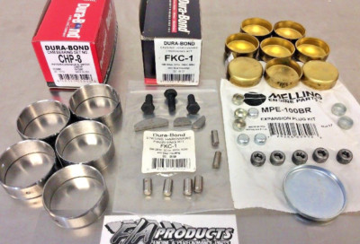 SB Chevy Race Cam Bearings CHP8 Brass Freeze Plugs Hardware Kit Block Kit