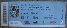 2009-10 Coventry City  v Scunthorpe United - Championship  - Ticket Stub