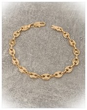 Bracelet Maille Grain de Café 19cm X 6,5 mm Plaqué Or Bijou MIXTE