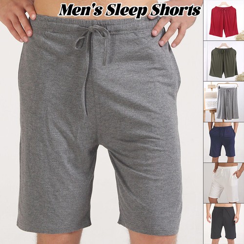 Men Soft Sleep Shorts Casual Shorts Sleep L-4XL Loose Pant with Pockets Shorts - Picture 1 of 27