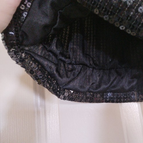 SO 🌸Girls Allover Sequin Sparkling Bubble Skirt Lined Black Size 7/8•Holiday - Picture 2 of 4