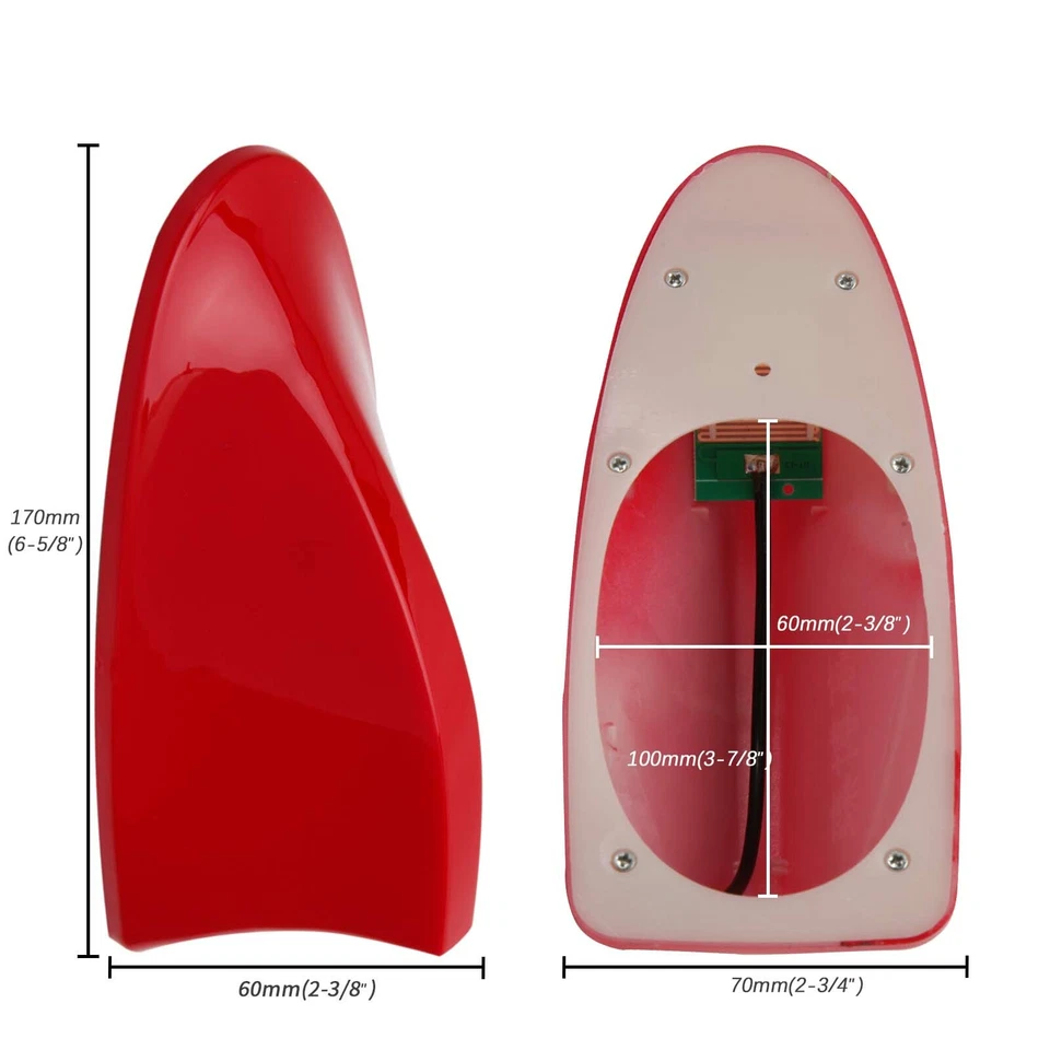 Radio antena aleta de tiburón techo coche AM FM señal aérea universal para sedán SUV ROJO Foto 2 de 4