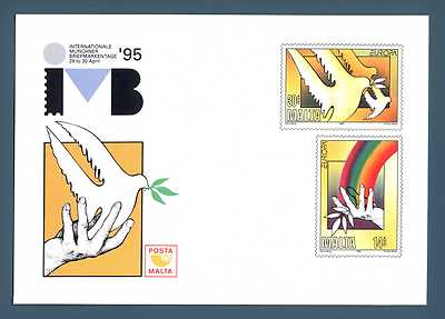 EUROPE C.E.P.T. - Entire postcard - MALTA - 1995 - MUNICH - Filatel exhibition.
