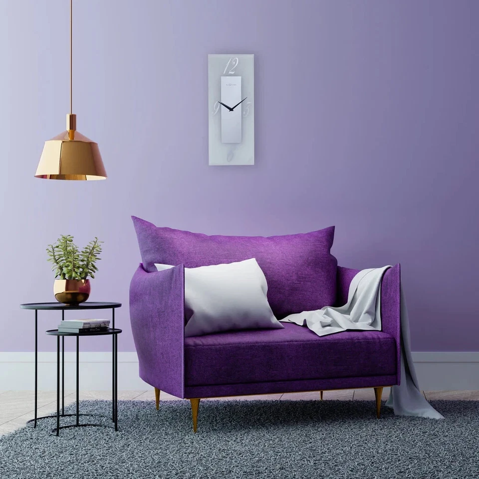 Elegante reloj de pared rectangular silencioso de vidrio esmerilado Dalí de NeXtime (8X20 pulgadas) Foto 2 de 4