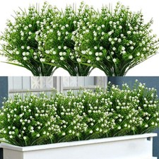 Outdoor Indoor Artificial Flowers Baby Breath Fake Flowers UV Resistant White