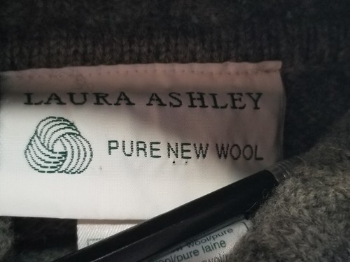 Laura Ashley Pure New Wool Knit Tunic Chunky Gray Sweater Turtleneck Size XL - Picture 13 of 14