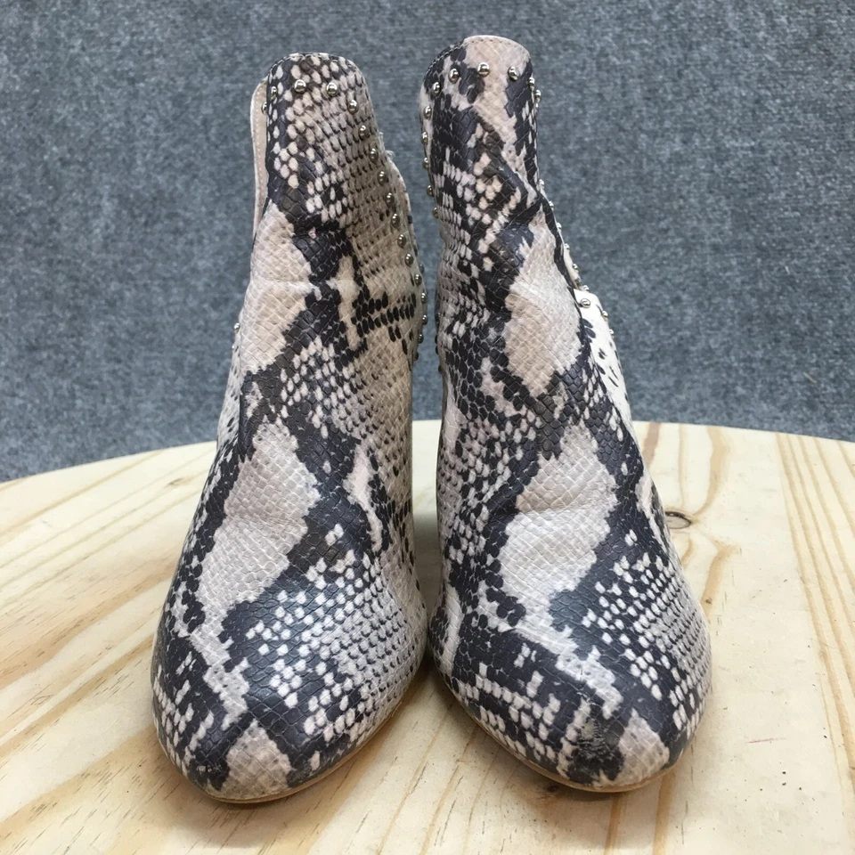 Steve Madden Boots Womens 7.5M Rockstar Ankle Bootie Gray Faux Leather Snakeskin - Image 4 of 4