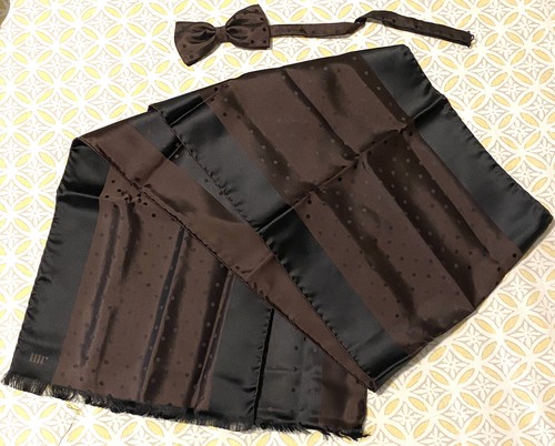 New michael Reslan Italy 100%Silk Cummerbund Set of Scarf & Bow S - Picture 2 of 12