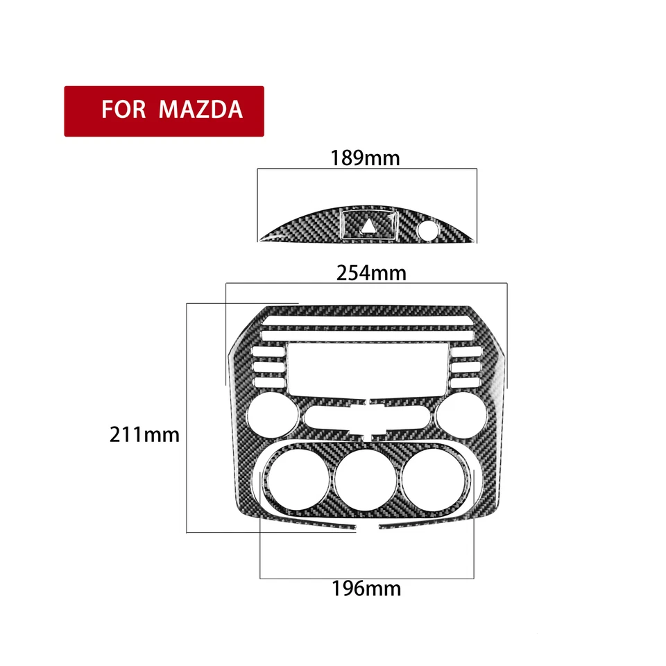 4Pcs Carbon Fiber Central Console Cover Trim For Mazda MX-5 Miata 2009-15 Type A - Image 3 of 4