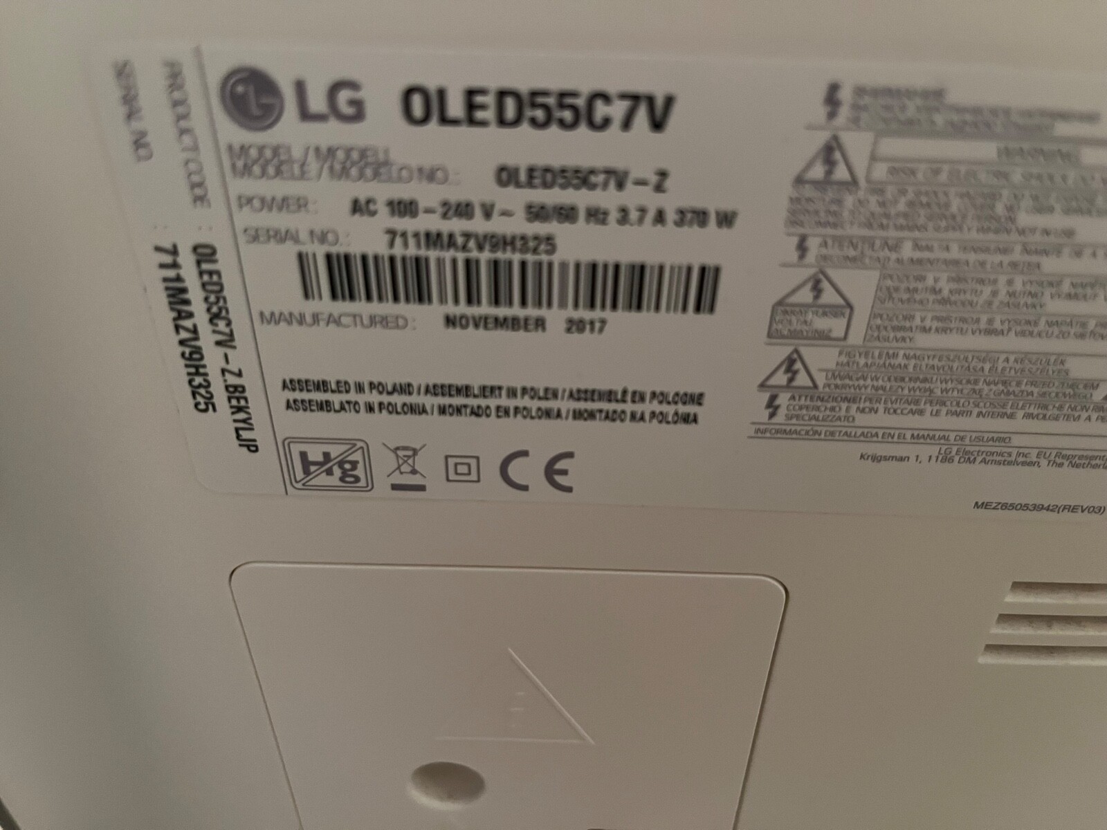 2017 55 inch LG OLED tv for parts eBay