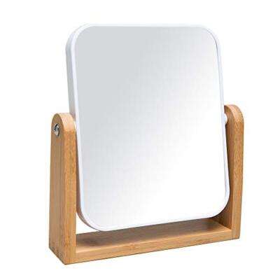 YEAKE Vanity Makeup Mirror with Natural Bamboo Stand,8 Inch  Assorted Colors 