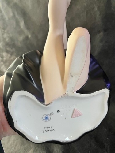 SELTEN schwarz Kleid Royal Dux Ballett Tänzerin Ballerina feines Porzellan Figur 9,5" - Bild 8 von 8