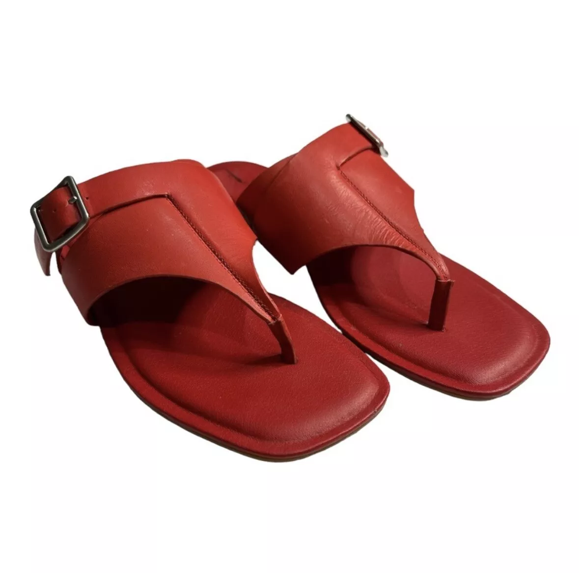 Caslon Sandals Womens 7 Red Circa Red Leather Sandals eBay