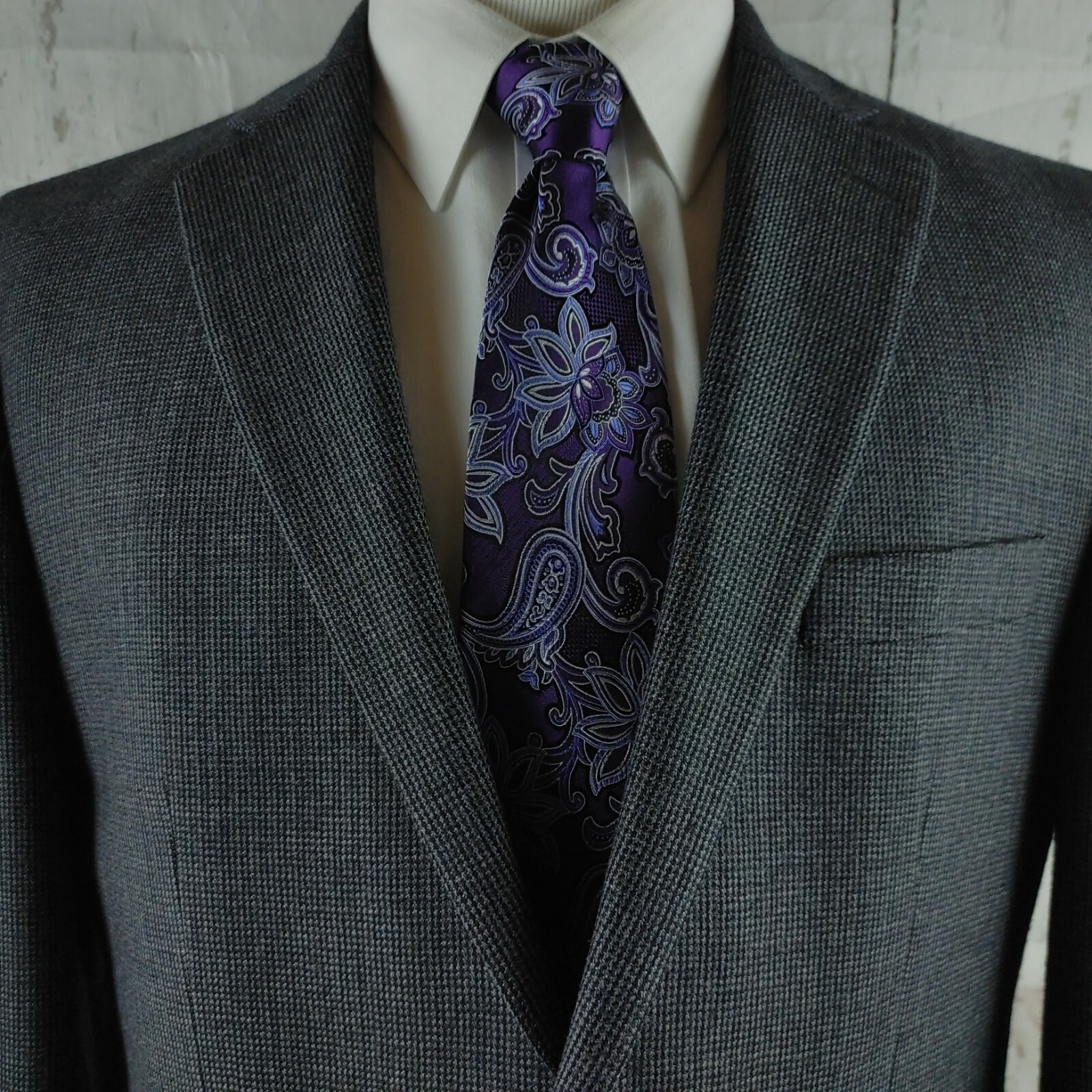 Chaps 44R Wool 2 Button Multicolor Mini Houndstoo… - image 2