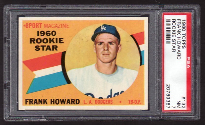 1960 Topps #132 Frank Howard Rookie Star - PSA 7 NR MT - Los Angeles Dodgers