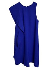 Chelsea 28 Sleeveless Dress Blue Side Ruffle Detail Women’s Size 0