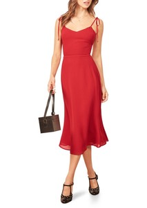 reformation red midi dress