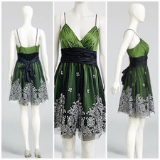 Y2k Blondie Nites Babydoll Dress 5 Green Black Silver Tulle Hoco Prom Whimsigoth