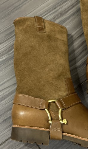 Bota Moto De Colección Marrón Dorado Gamuza y Cuero Envejecido Sperry Gold Horsebit EE. UU. 10 - Imagen 6 de 24