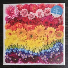Galison 500 Piece Puzzle Rainbow Summer Flowers Speed Puzzling