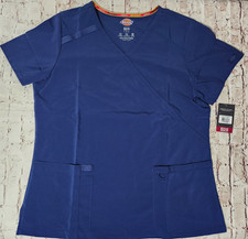 Dickies EDS Essentials Scrub Top, Women's Stretch V-Neck, DK625, Large, NWT