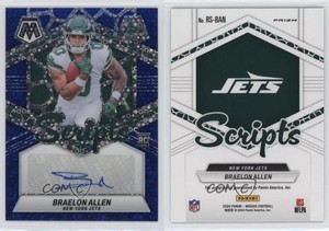 2024 Panini Mosaic Rookie Scripts No Huddle Blue Prizm Braelon Allen Auto RC