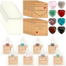 50 Sets Pocket Hug Token Valentines Gift Bulk Hug Cards with Acrylic Heart